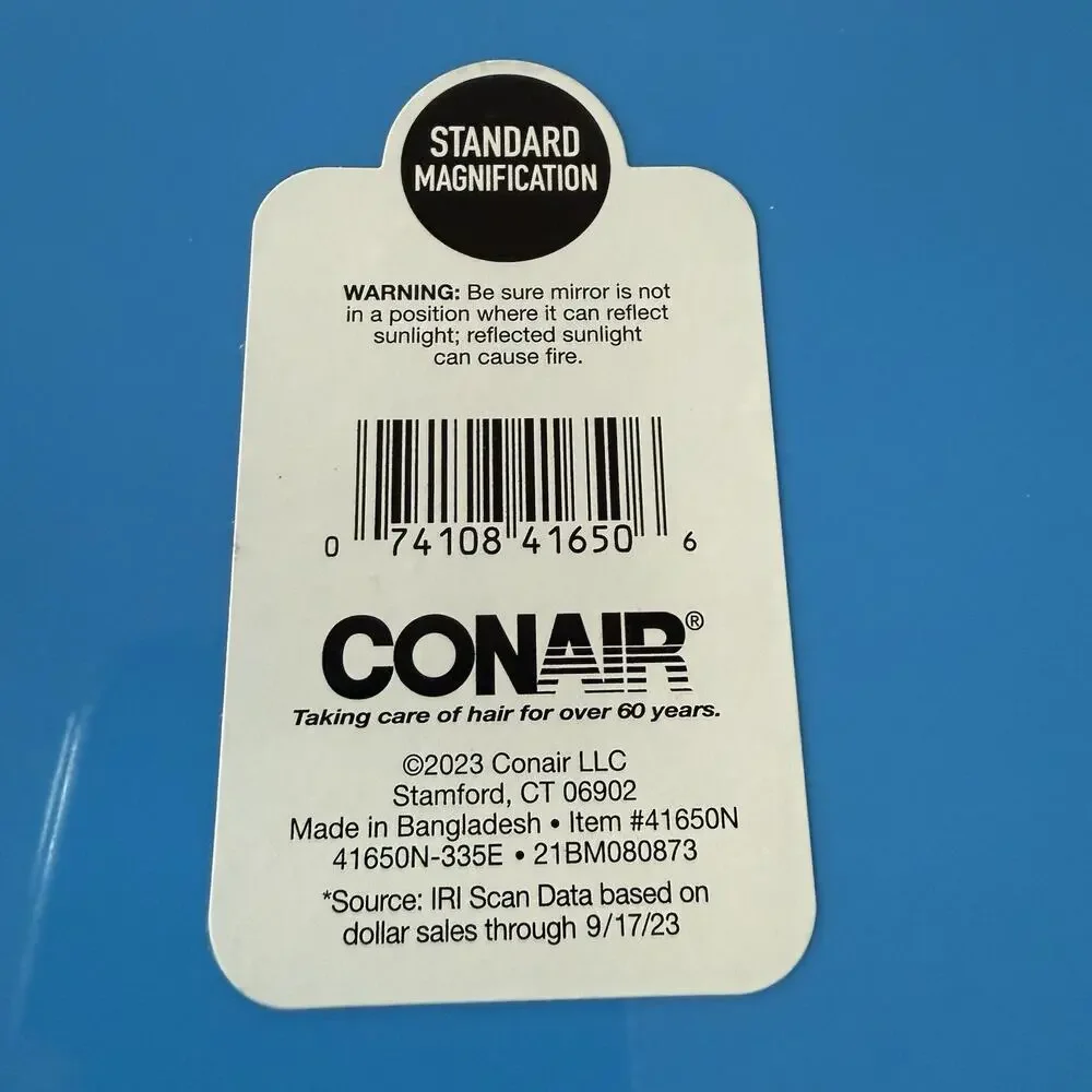 Conair Large Handheld Mirror Hair Face Body Standard Magnification